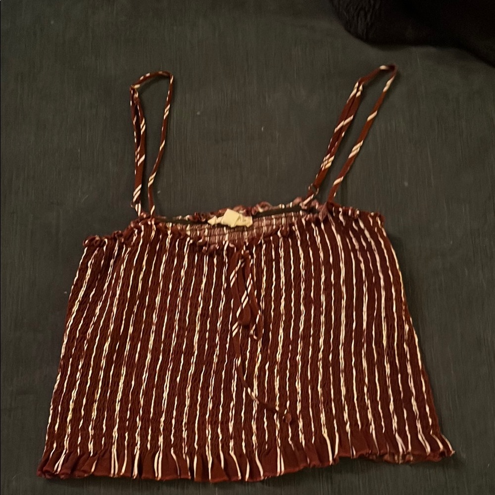 PacSun Red Ruched Tie Front Camisole